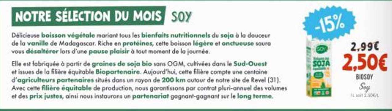 NOTRE SÉLECTION DU MOIS SOY