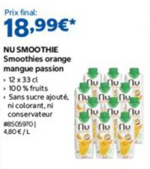 NU SMOOTHIE Smoothies orange mangue passion