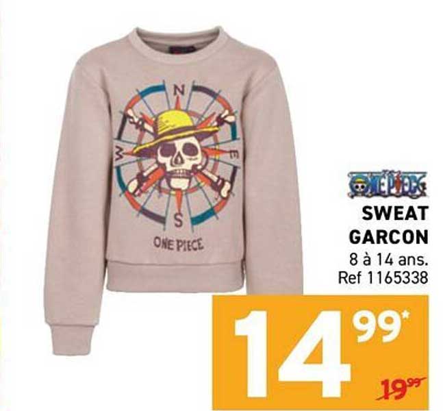 ONE PIECE SWEAT GARCON 8 à 14 ans. Ref 1165338
