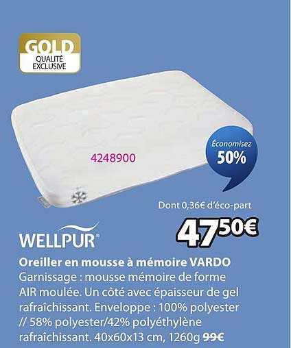 Oreiller en mousse à mémoire VARDO