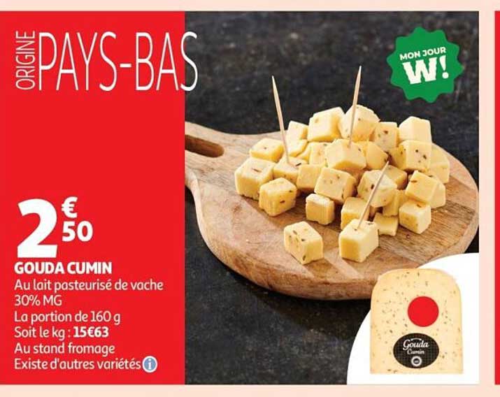 ORIGINE PAYS-BAS GOUDA CUMIN