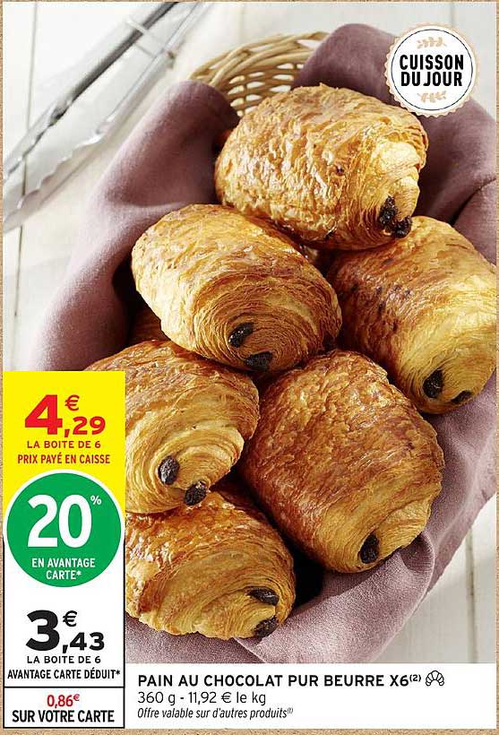 PAIN AU CHOCOLAT PUR BEURRE X6