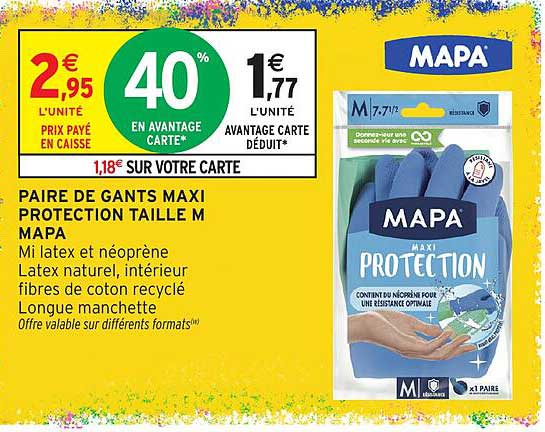 PAIRE DE GANTS MAXI PROTECTION TAILLE M MAPA