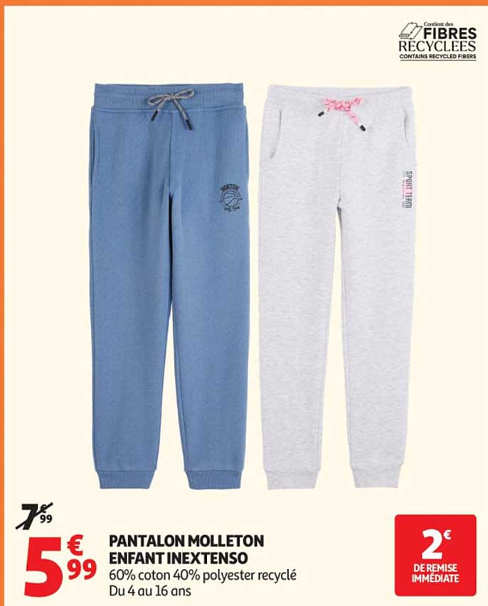 PANTALON MOLLETON ENFANT INEXTENSO