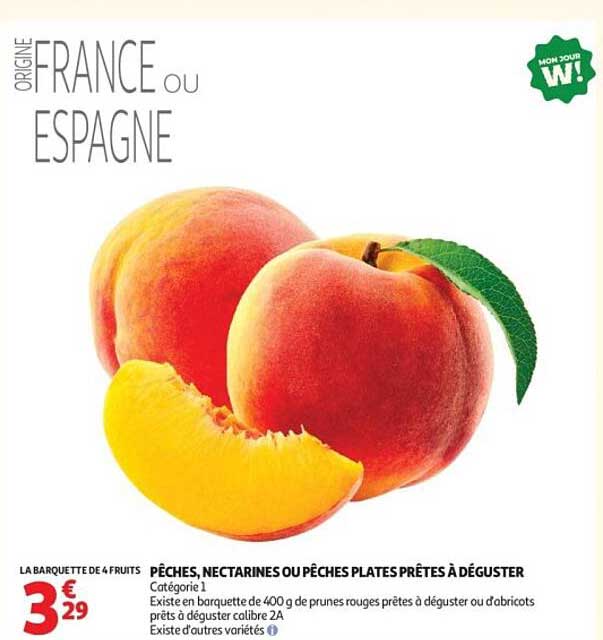 PÊCHES, NECTARINES OU PÊCHES PLATES PRÊTES À DÉGUSTER