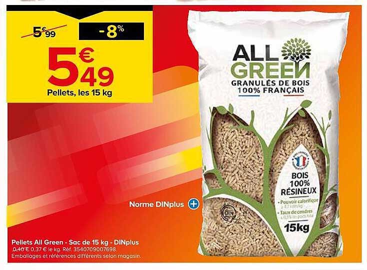 Pellets, les 15 kg