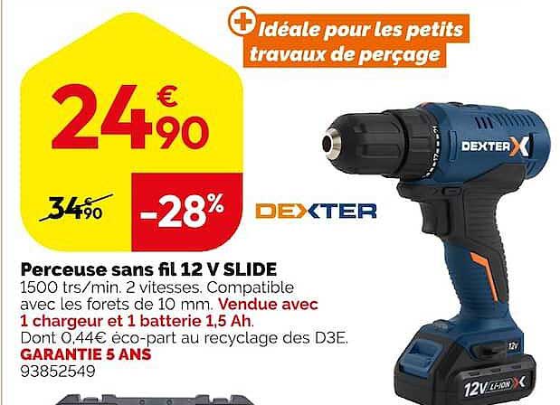 Perceuse sans fil 12 V SLIDE