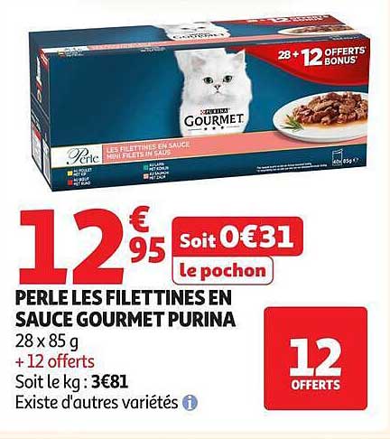 PERLE LES FILETTINES EN SAUCE GOURMET PURINA 28 x 85 g