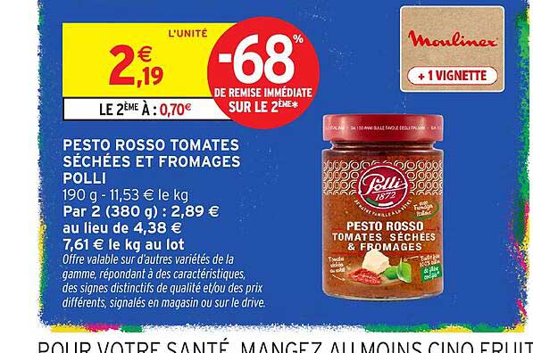 PESTO ROSSO TOMATES SÉCHÉES ET FROMAGES POLLI