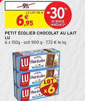 PETIT ÉCOLIER CHOCOLAT AU LAIT LU