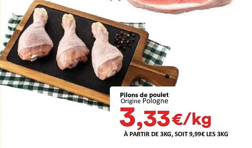 Pilons de poulet Origine Pologne