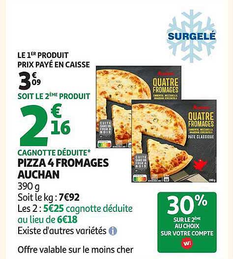 PIZZA 4 FROMAGES AUCHAN