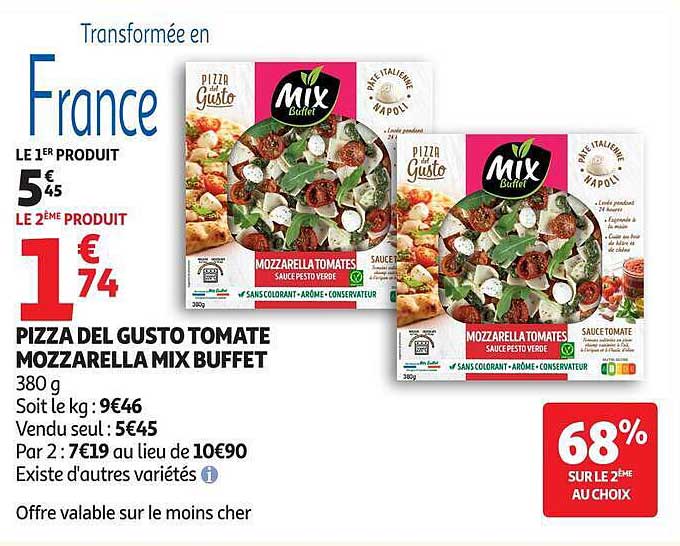 PIZZA DEL GUSTO TOMATE MOZZARELLA MIX BUFFET