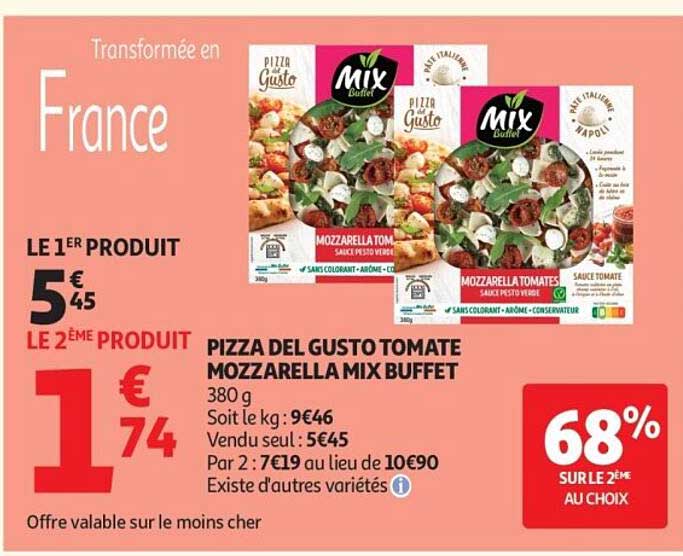 PIZZA DEL GUSTO TOMATE MOZZARELLA MIX BUFFET