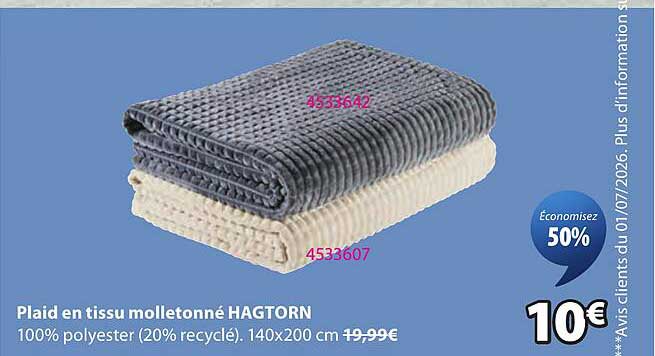 Plaid en tissu molletonné HAGTORN