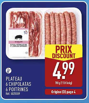 PLATEAU 6 CHIPOLATAS 6 PORCINES
