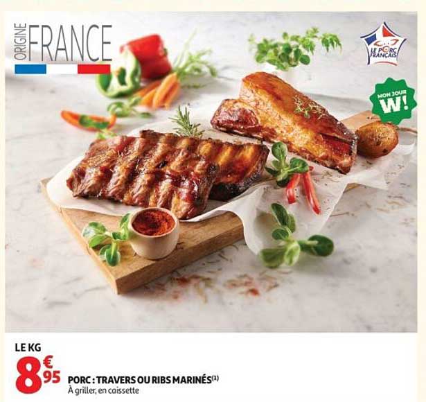 PORC : TRAVERS OU RIBS MARINÉS(1)