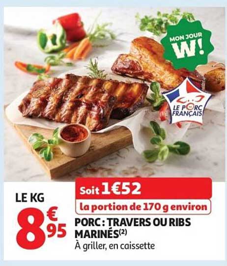 PORC : TRAVERS OU RIBS MARINÉS(2)