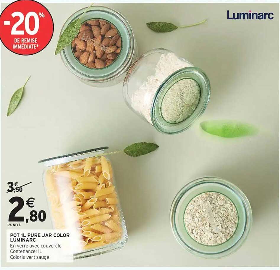 POT 1L PURE JAR COLOR LUMINARC
