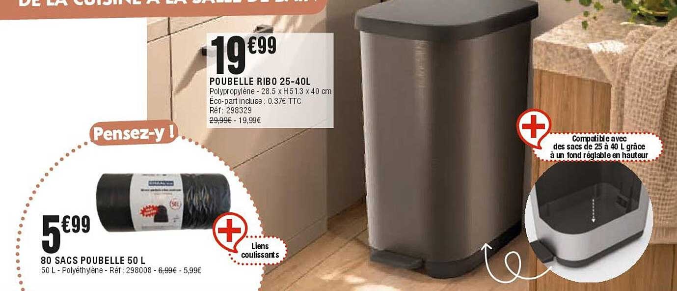 POUBELLE RIBO 25-40L