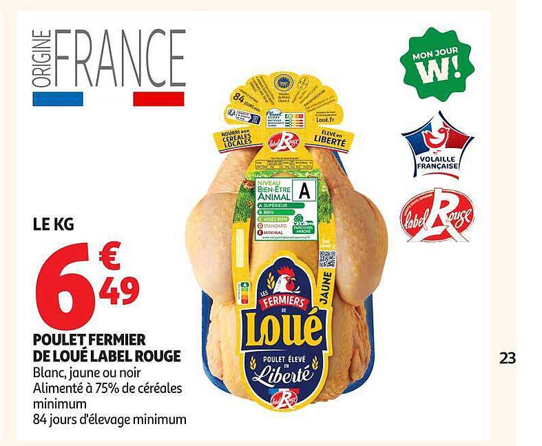 POULET FERMIER DE LOUÉ LABEL ROUGE