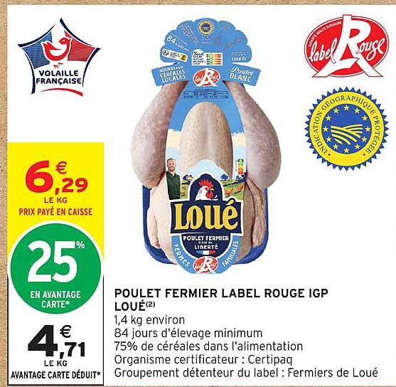 POULET FERMIER LABEL ROUGE IGP LOUE