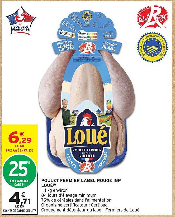 POULET FERMIER LABEL ROUGE IGP LOUÉ