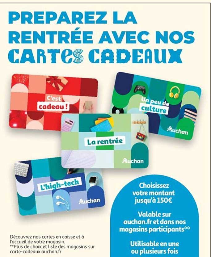 PREPAREZ LA RENTRÉE AVEC NOS CARTES CADEAUX