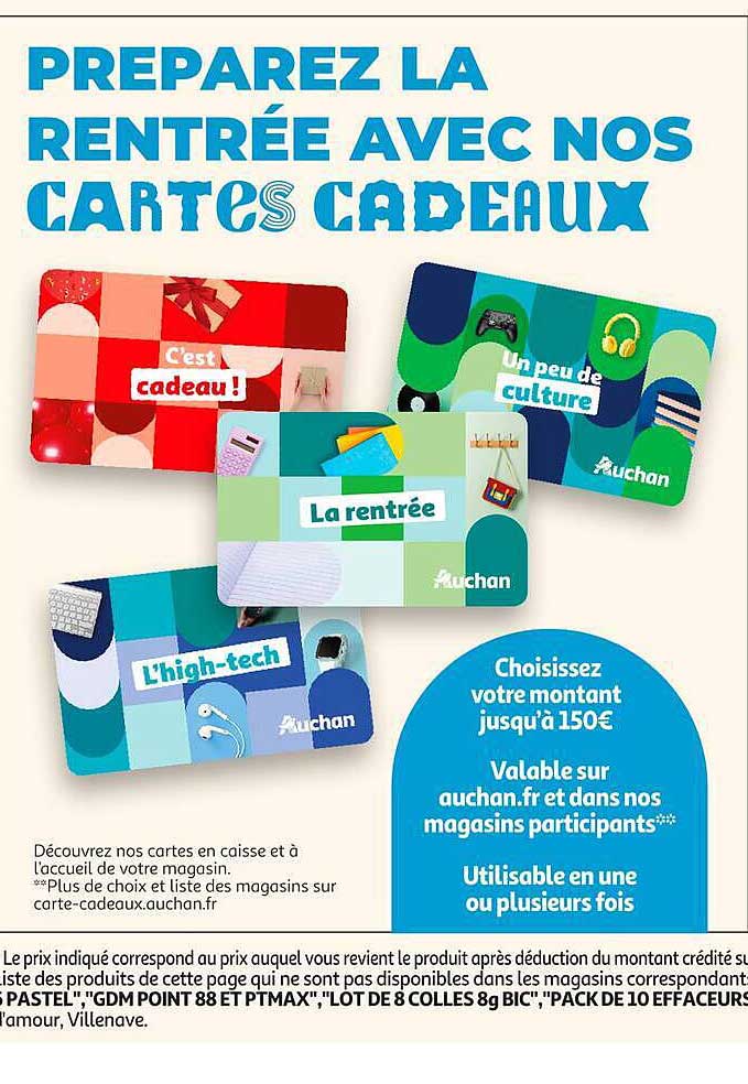 PREPAREZ LA RENTRÉE AVEC NOS CARTES CADEAUX