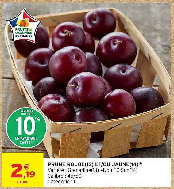 PRUNE ROUGE(13) ET/OU JAUNE(14)(1)