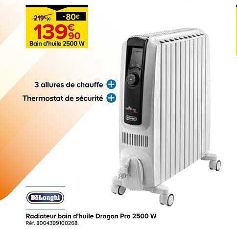 Radiateur bain d'huile Dragon Pro 2500 W