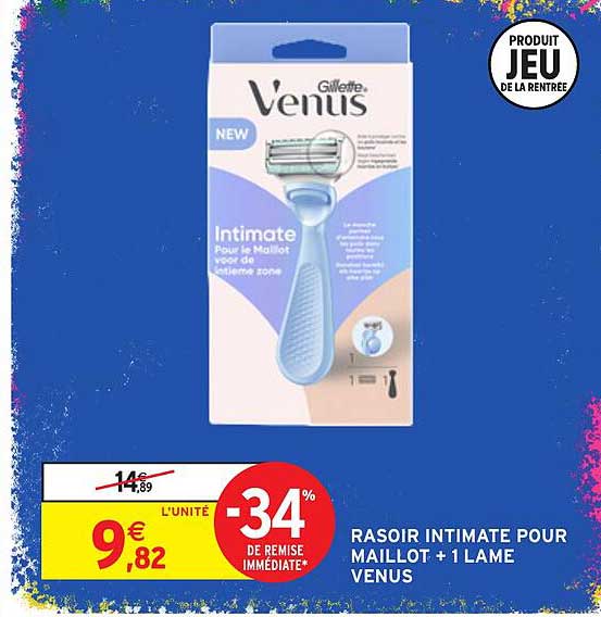 RASOIR INTIMATE POUR MAILLOT + 1 LAME VENUS