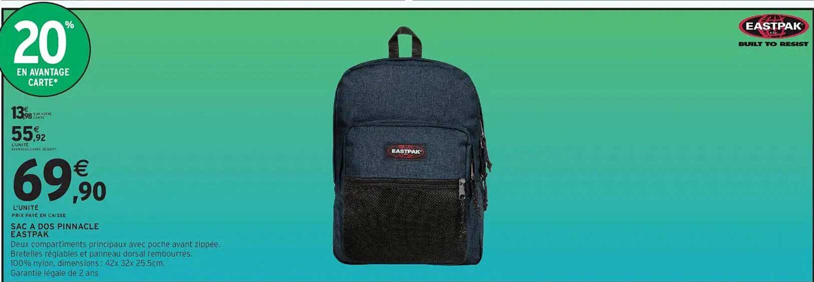 SAC A DOS PINNACLE EASTPAK