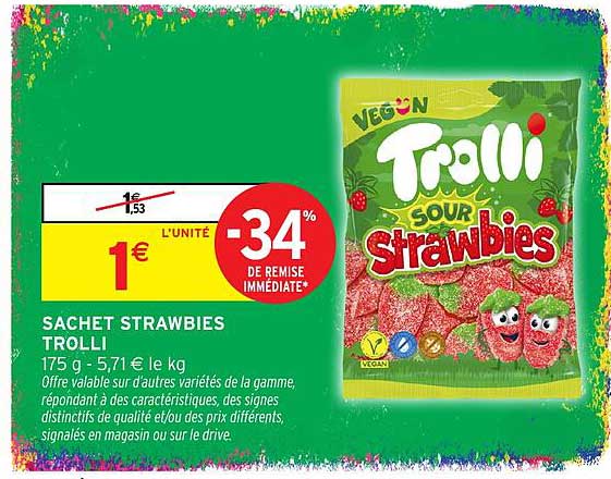 SACHET STRAWBIES TROLLI 175 g