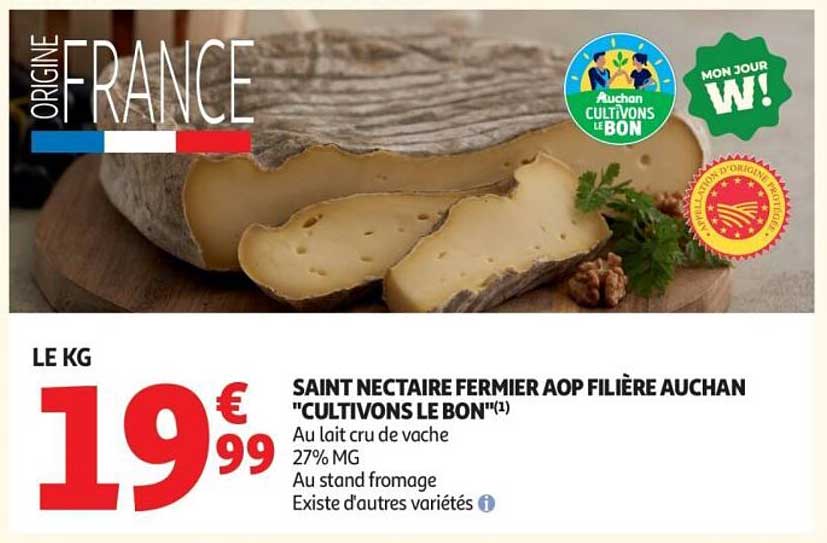 SAINT NECTAIRE FERMIER AOP FILIÈRE AUCHAN "CULTIVONS LE BON"(1)