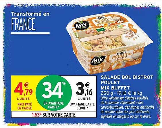 SALADE BOL BISTROT POULET MIX BUFFET