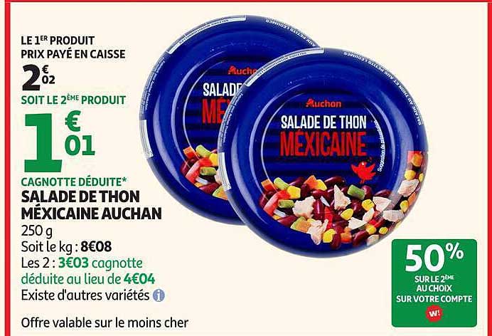 SALADE DE THON MEXICAINE AUCHAN