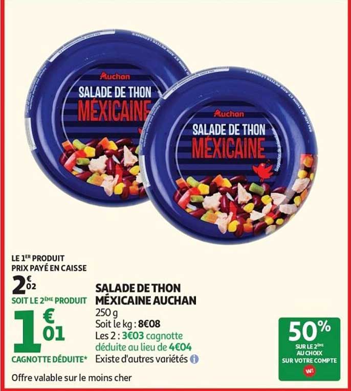 SALADE DE THON MEXICAINE AUCHAN