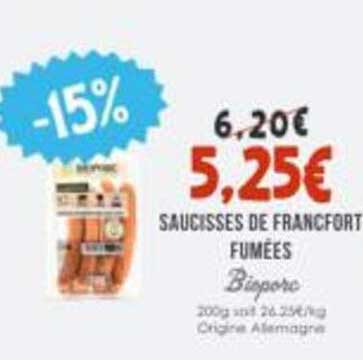 SAUCISSES DE FRANCFORT FUMÉES Biquette