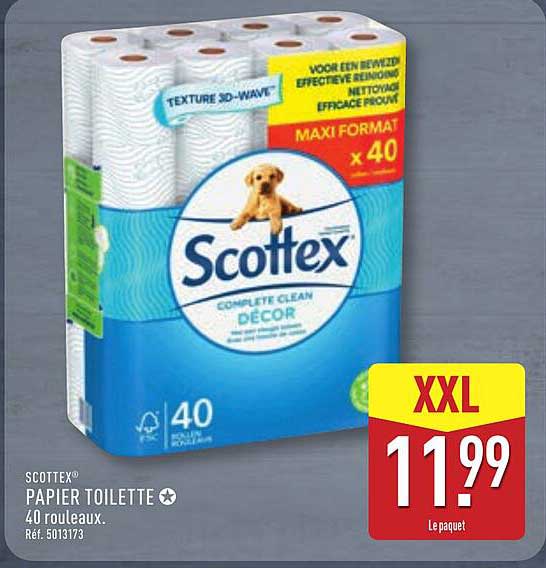 SCOTTEX® PAPIER TOILETTE 40 rouleaux.