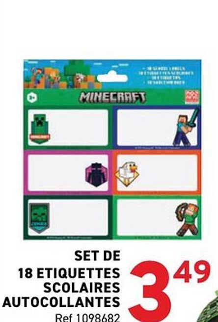 SET DE 18 ETIQUETTES SCOLAIRES AUTOCOLLANTES