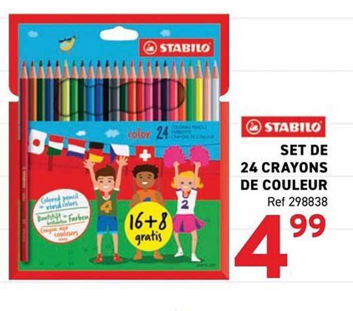 SET DE 24 CRAYONS DE COULEUR