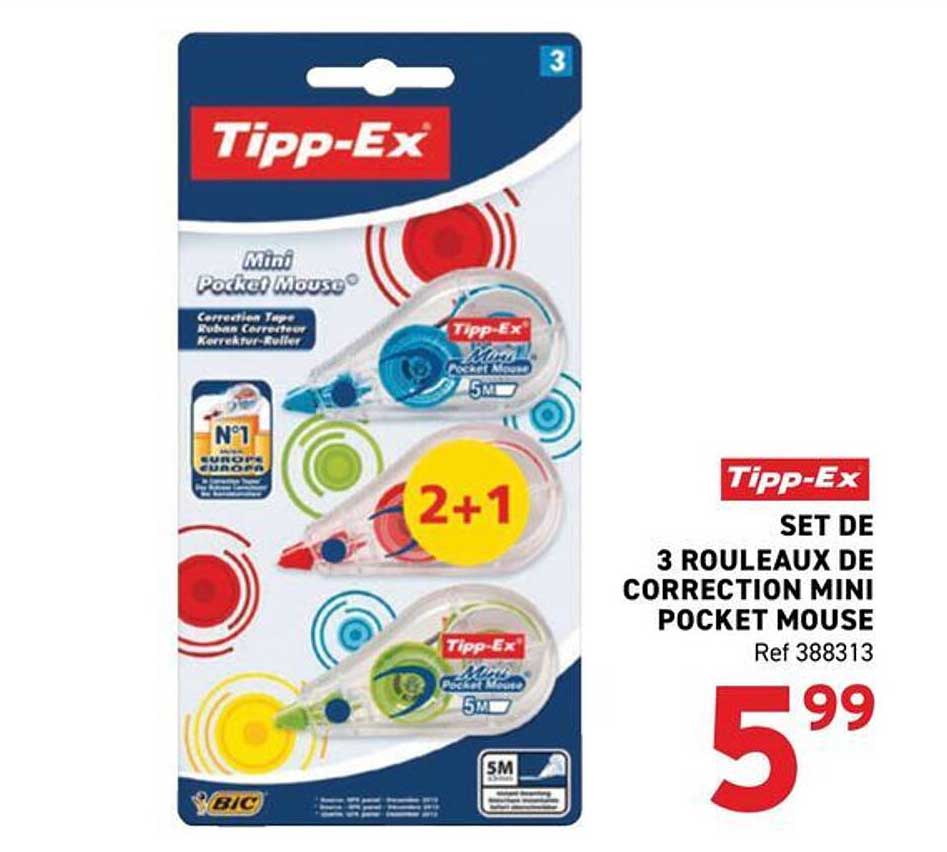 SET DE 3 ROULEAUX DE CORRECTION MINI POCKET MOUSE