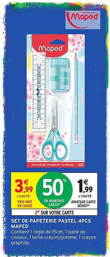 SET DE PAPETERIE PASTEL 4PCS MAPED