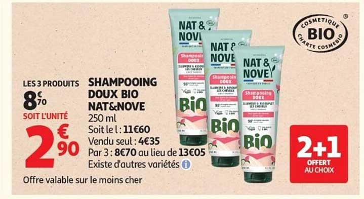 SHAMPOOING DOUX BIO NAT&NOVE 250 ml