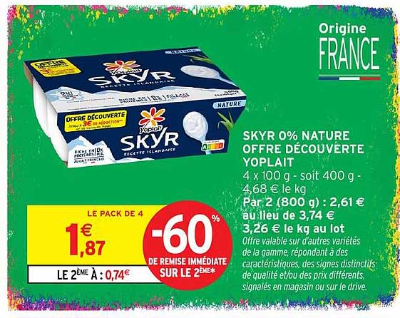 SKYR 0% NATURE OFFRE DÉCOUVERTE YOPLAIT