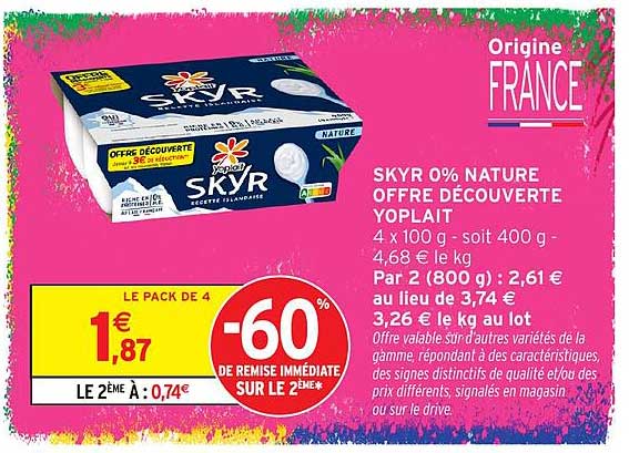 SKYR 0% NATURE OFFRE DÉCOUVERTE YOPLAIT