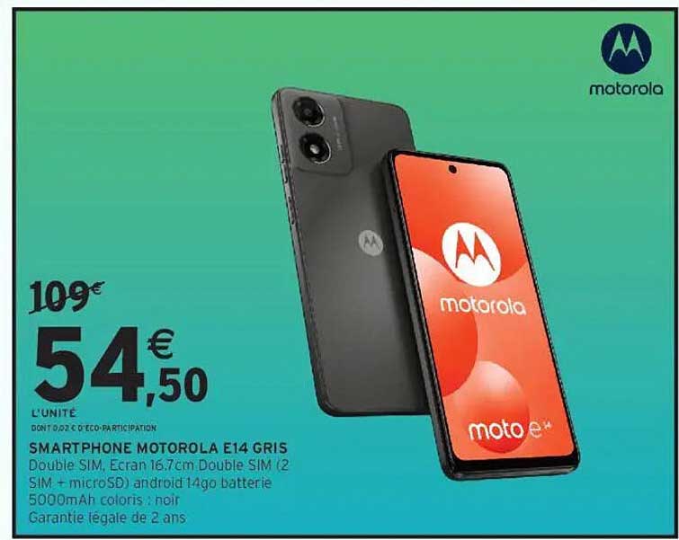 SMARTPHONE MOTOROLA E14 GRIS