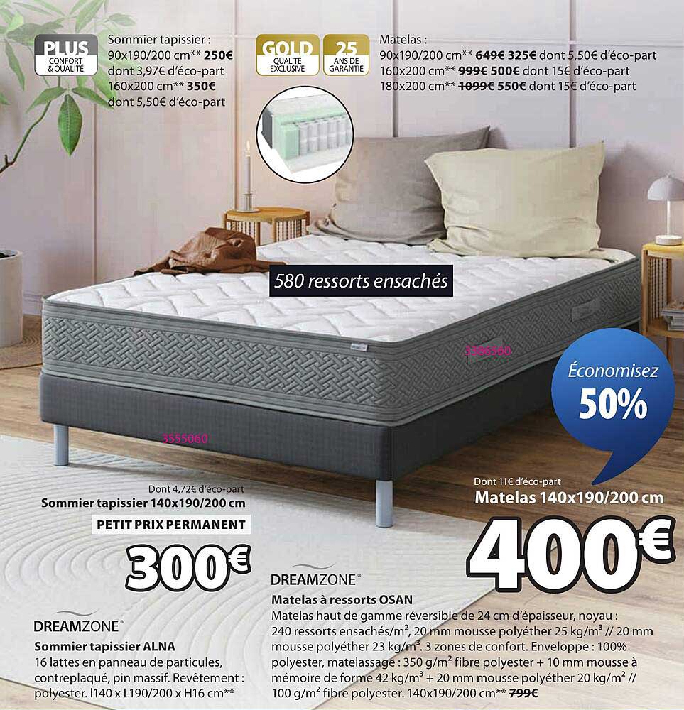 Sommier tapissier 140x190/200 cm