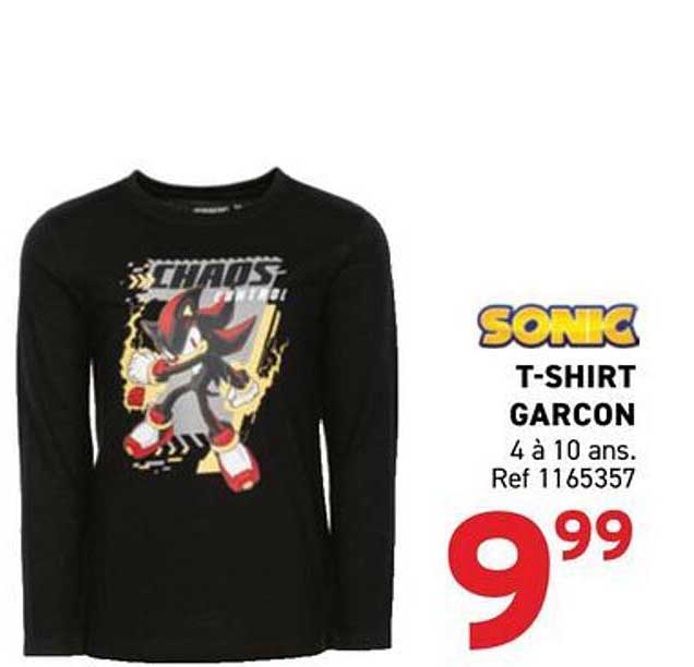 SONIC T-SHIRT GARCON 4 à 10 ans. Ref 1165357